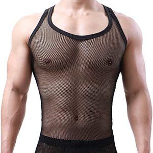Black Mesh Tank Top